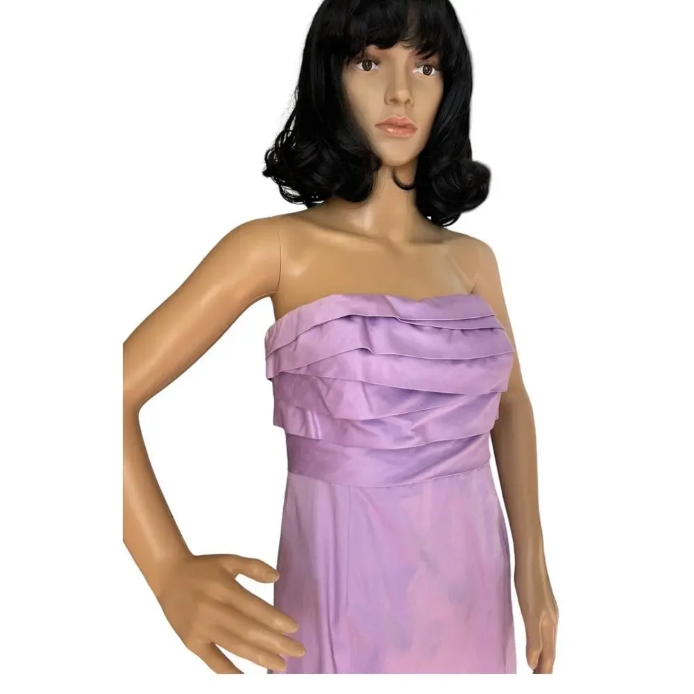 J. Crew Wave Bodice Strapless cotton lavender/ purple dress size 6